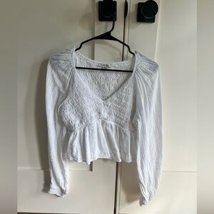 American Eagle crop with puff sleeve